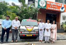 डॉ.बाबासाहेब आंबेडकर जयंती निमित्त रुग्णवाहिकेचे लोकार्पण