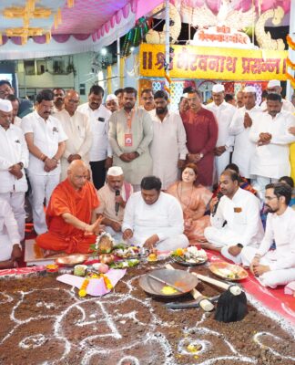 बाणेरचे ग्रामदैवत श्री भैरवनाथ मंदिराचा जीर्णोद्धार भूमिपूजन सोहळा राम जन्मभूमी आयोध्या चे कोषाध्यक्ष गोविंद देवगिरी यांच्या हस्ते संपन्न