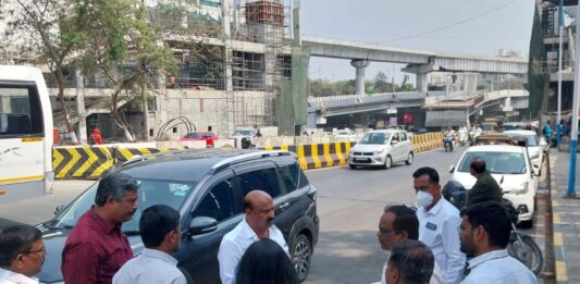 “स्व. नामदार श्री. अजितदादा अनंतराव पवार उड्डाणपूल” कामांची संयुक्त पाहणी; रॅम्पचे काम तातडीने पूर्ण करण्याची नगरसेवक दत्ता बहिरट यांची मागणी