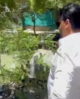 नगरसेवक अमोल बालवडकर यांची बाणेरमधील नाल्याची पाहणी; तातडीने साफसफाईचे आदेश