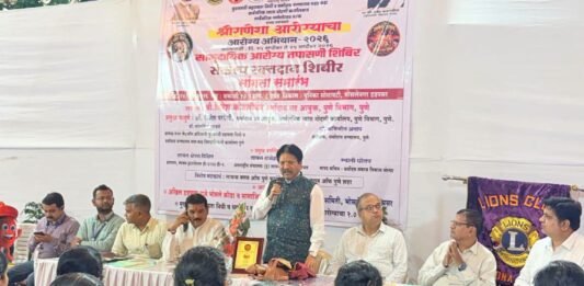 ‘श्री गणेशा आरोग्याचा’ अभियानातील आरोग्य शिबिरास सह धर्मादाय आयुक्त दिनेश कोथळीकर यांची भेट
