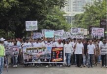 महाळुंगे- माण रस्त्याच्या दुरवस्थेविरोधात हिंजवडी आयटी पार्कमध्ये मूक मोर्चा