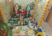 घरच्या गौरी-गणपतीच्या हलत्या देखाव्यातून ‘शेतकरी राजा’च्या जीवनाचे दर्शन