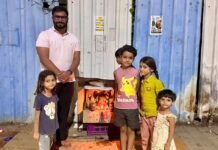 भाजीच्या कॅरेटमध्ये मंडप, पिठाच्या गोळ्यापासून गणपती; बाणेरमध्ये चिमुकल्यांचा अनोखा गणेशोत्सव!