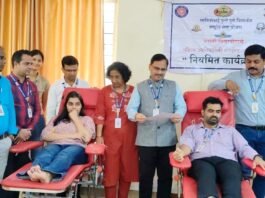 रक्तदानातून माणुसकीचा संदेश: भारती विद्यापीठ्स कॉलेज ऑफ इंजिनिअरिंग फॉर विमेनमध्ये आरोग्य जागृतीचा उपक्रम