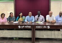 तीर्थ टॉवर्सची पालिकेने पाडलेली कंपाउंड भिंत पुन्हा बांधा; रहिवाशांचा पत्रकार परिषदेत एल्गार